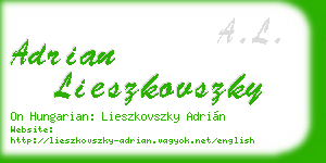adrian lieszkovszky business card